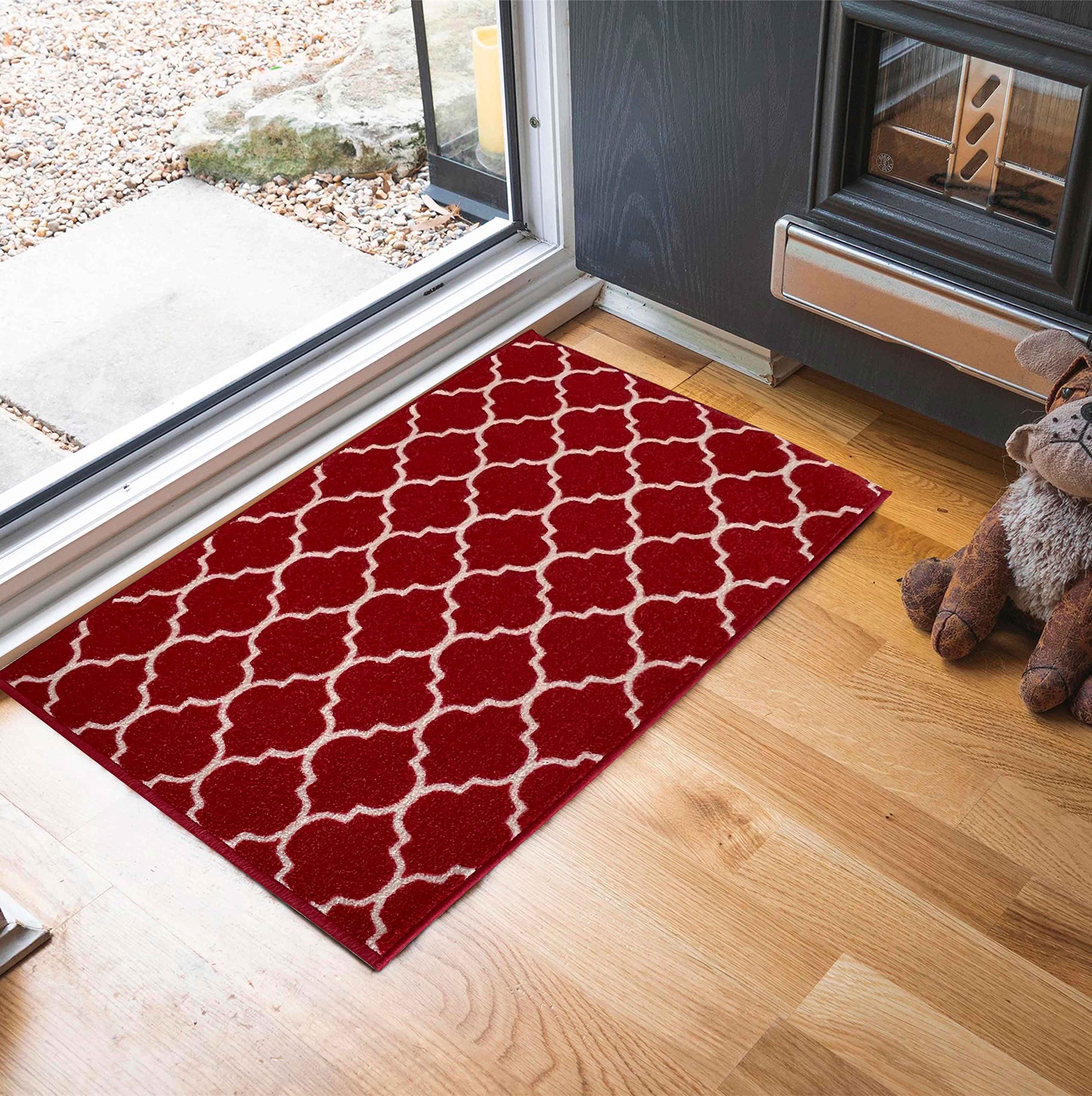 Serdim Rugs Washable Door Mat Kitchen Mats Non Slip Trellis Design Hall Runner- Indoor Door Mat - Hallway-Passage Corridor Doormats - Floor Mat โ image 1