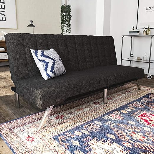 Amazon Com Dhp Emily Futon Couch Bed Modern Sofa Design Includes