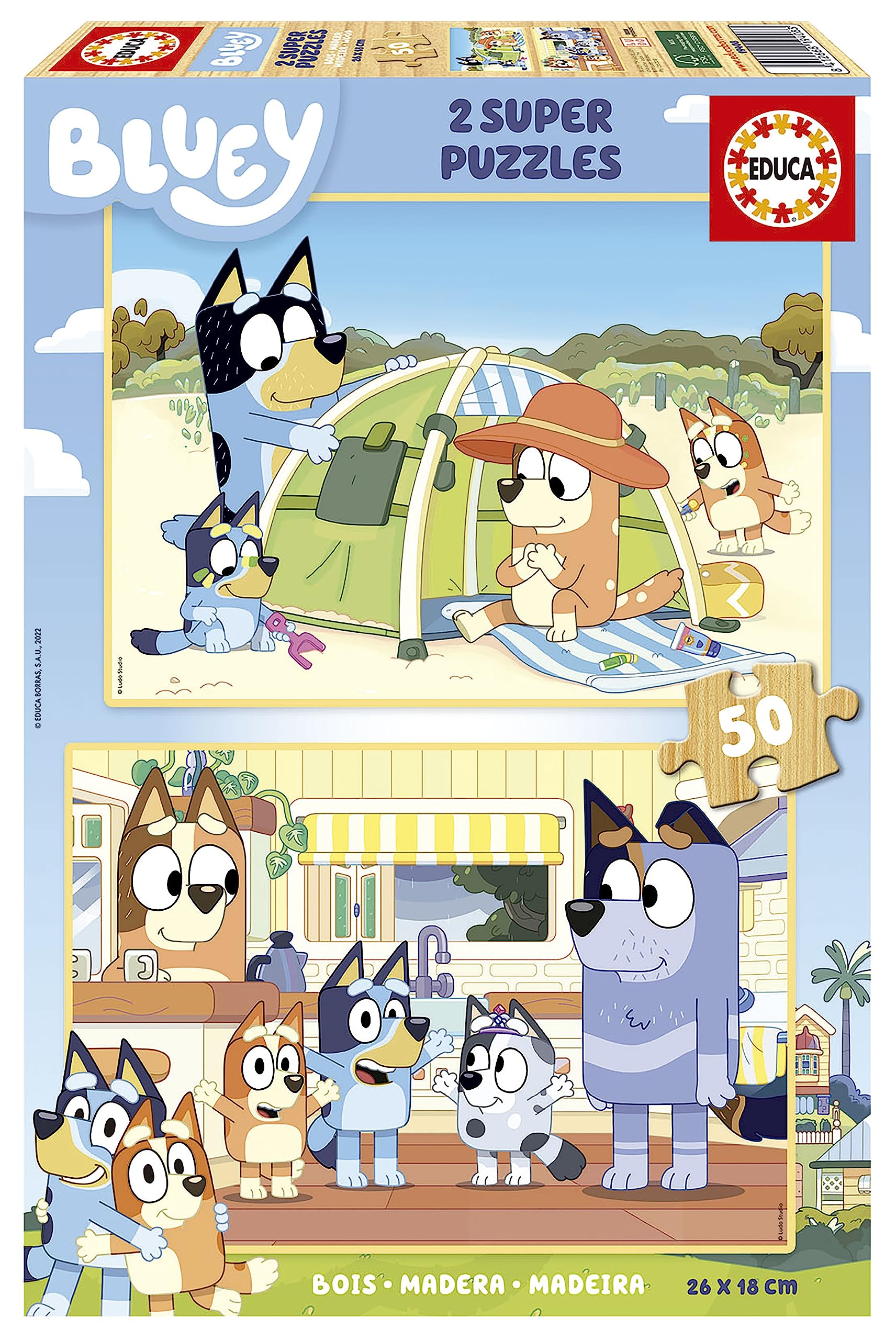 Educa 19408 2x50 Bluey, Varied