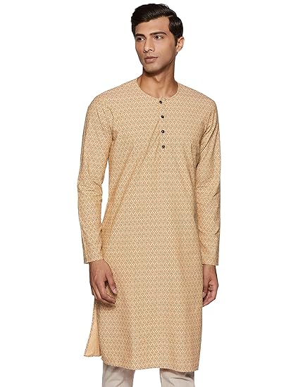 Men's cotton Indo Western Kurta (ICMLF05SC19L01-23_ Beige_ X-Large)
