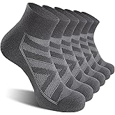 6 Pack Athletic Socks with Cushion Compression Running Ankle Socks for Men and Women
