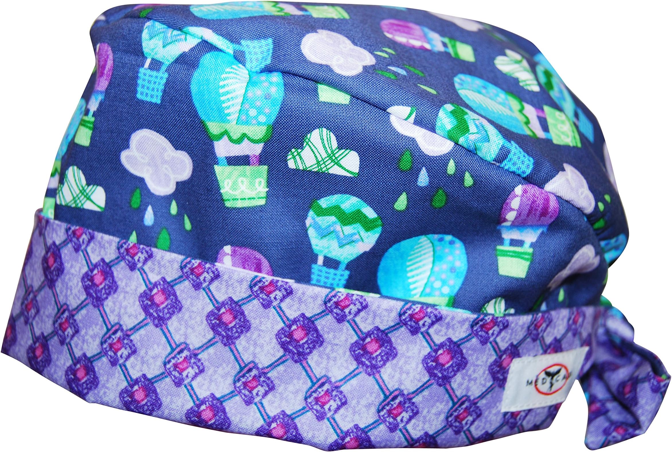 MedCap Scrub Hat Duet Scrub Hat Up Up and Away Lavender Blues