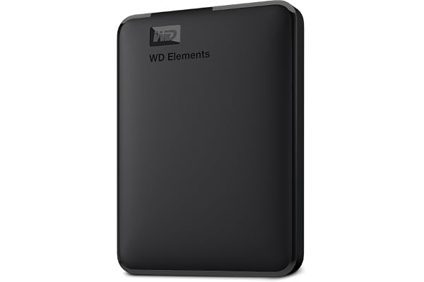 Western Digital WD 5TB Elements Portable External Hard Drive for Windows, USB 3.2 Gen 1/USB 3.0 for PC & Mac, Plug and Play Ready - WDBU6Y0050BBK-WESN