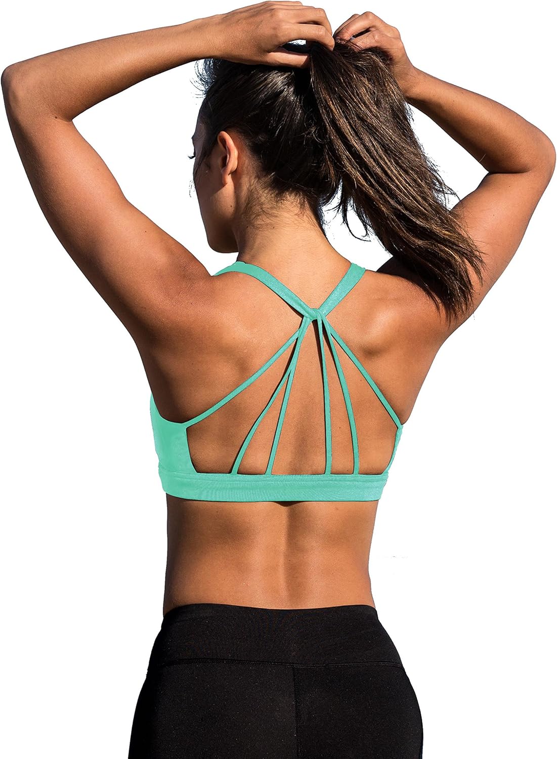 icyzone Padded Strappy Sports Bra Yoga Tops Activewear Workout Clothes for Women at  Women’s Clothing store