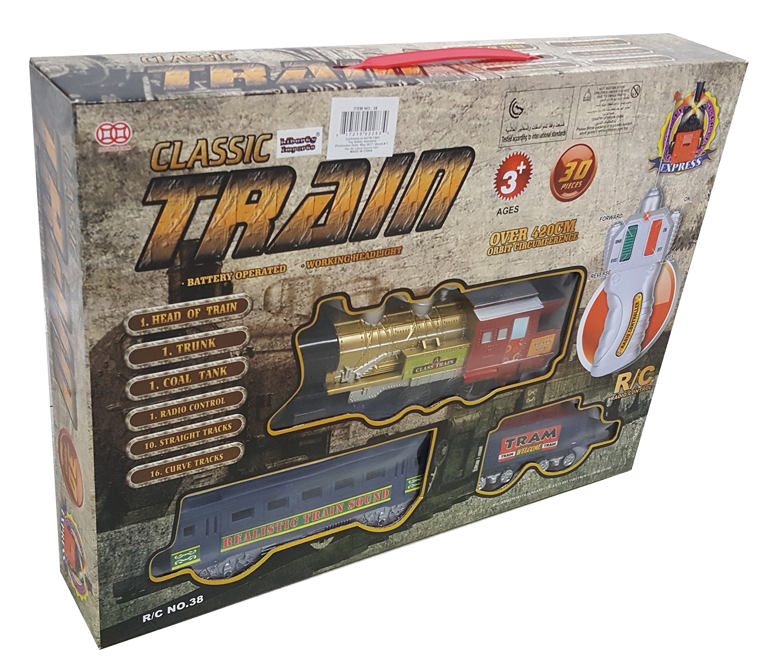 Liberty Imports RC Remote Control Electric Classic Train Set for Kids