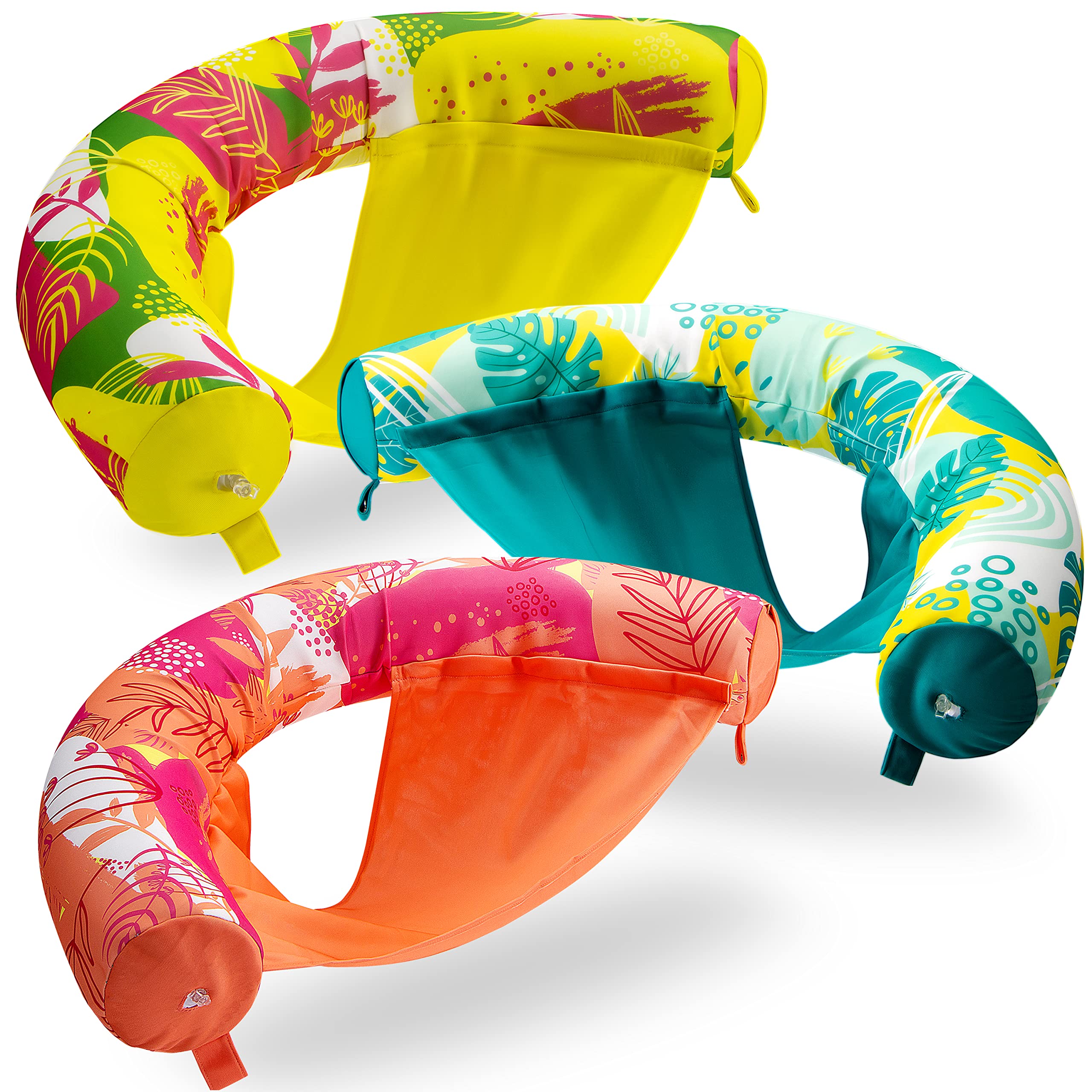 SLOOSH Inflatable Pool Noodle Chair, 3 Packs Pool Floats Noodle Sling Floatie, Swimming Party Floating Chair for Adult Party Summer Water Fun