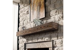 BoscoMondo Fireplace Mantel, Wall-Mounted 66 inch Floating Shelf for Wall, Tv Shelf, Rustic Shelf - 8x6x66 Walnut