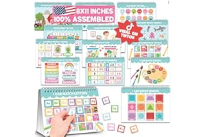 Hadley Designs My First Busy Book for Toddlers 3-5 - Preschool Learning Activities, Preschool Busy Books 3-5, Prek Learning Activities for 3 Year Olds, Montessori Book Velcro, Gift for Kids