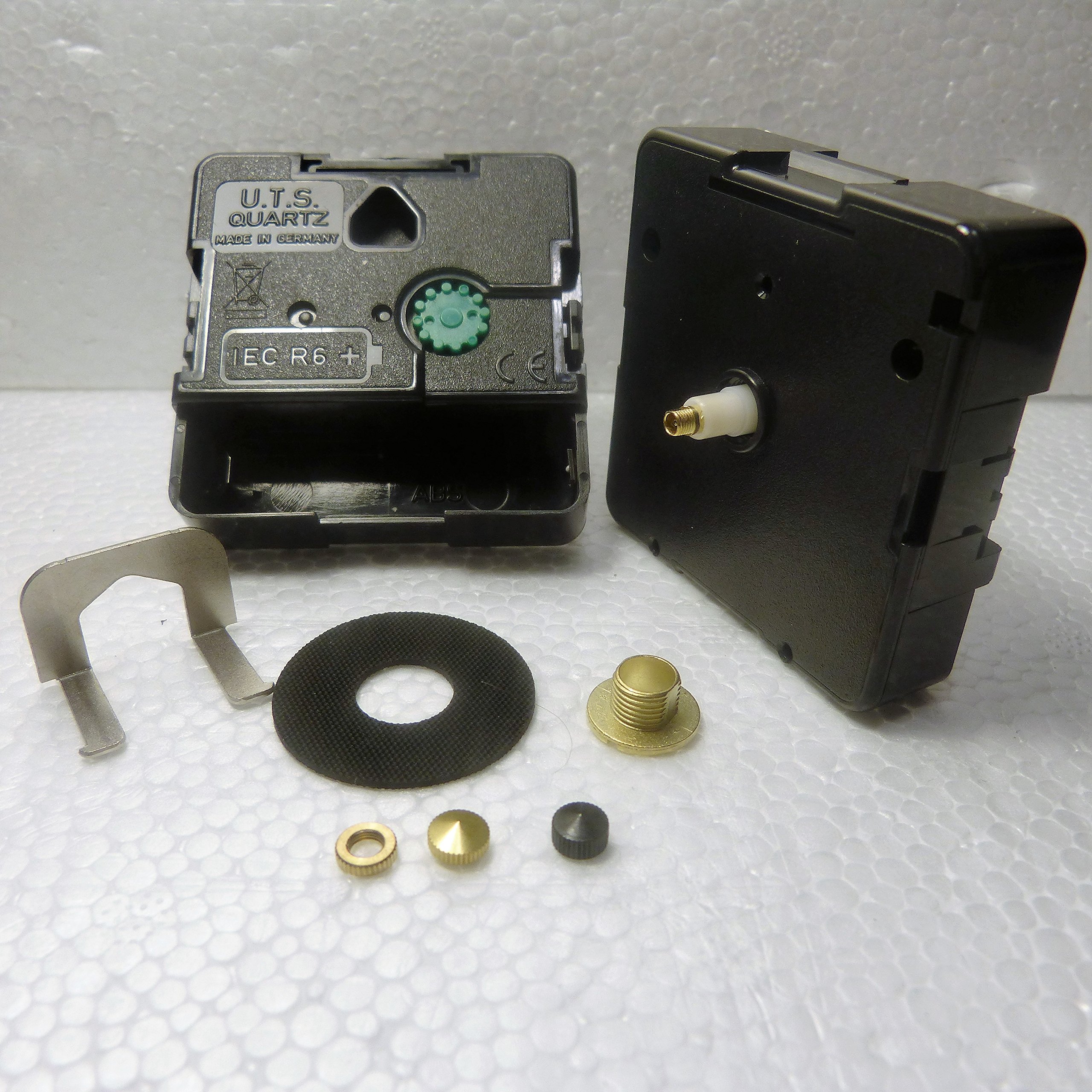 New Replacement UTS High Torque Euroshaft Quartz Clock Movement (Shaft Length 11mm) (Minute Fixing Nut Gold Open)