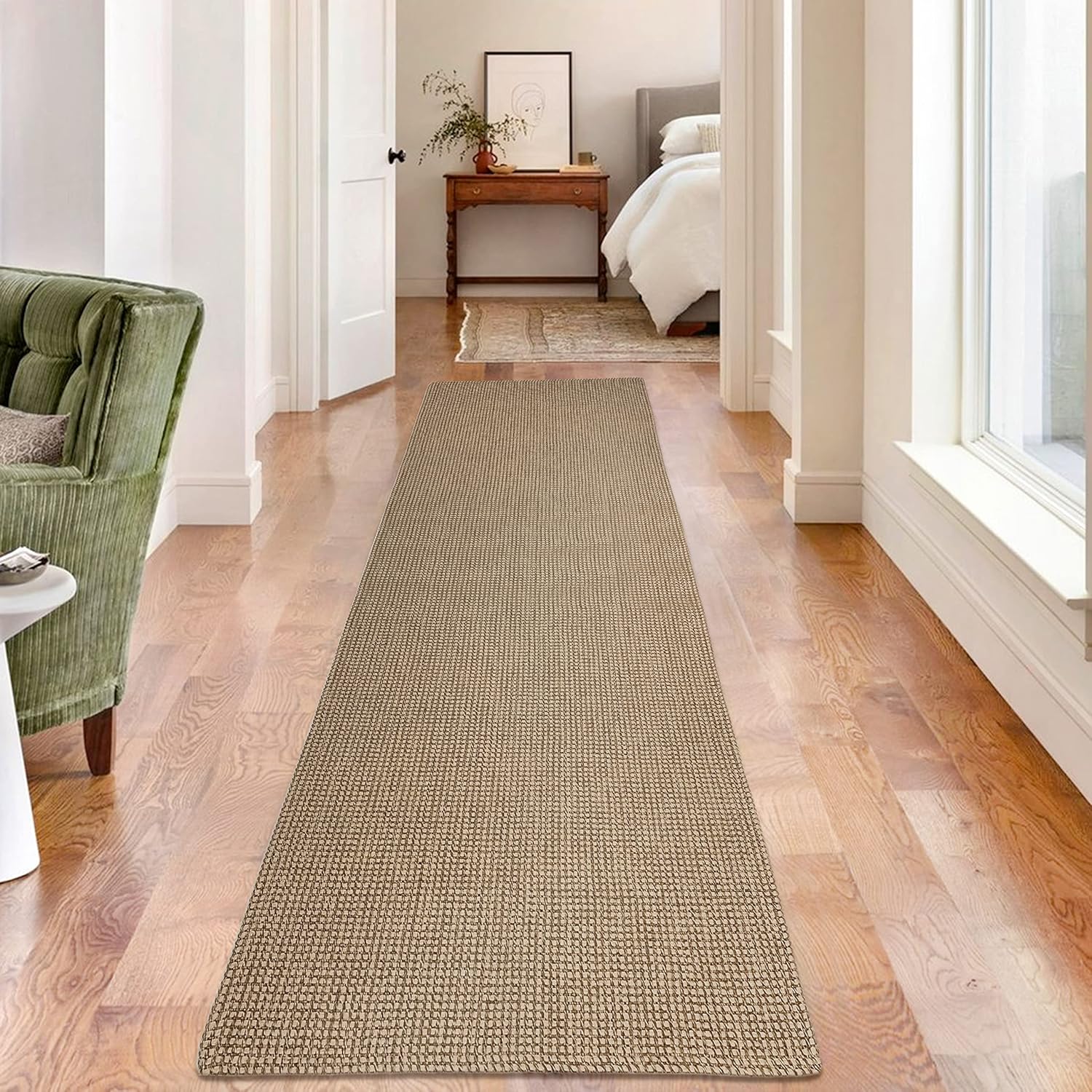 Rugs, Pads & Protectors - KOZYFLY Boho Runners for Hallways 2x8 ft Washable Hall Carpet Runner Non Slip Kitchen Rug Jute Natural Cotton Entryway Runner Rugs Throw Bedside Rugs for Indoor Hallway Bedroom Kitchen