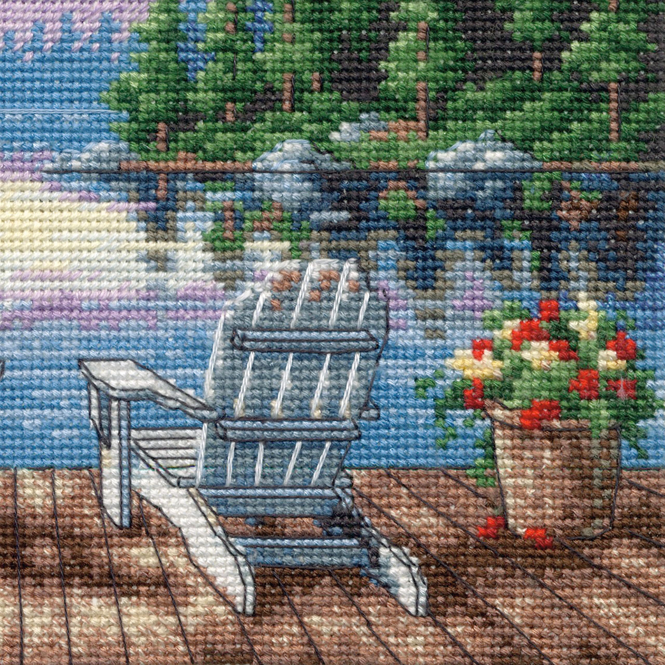 Dimensions 70-65231 Petite Gold Collection Lakeside Morning Advanced Counted Cross Stitch Kit, 7