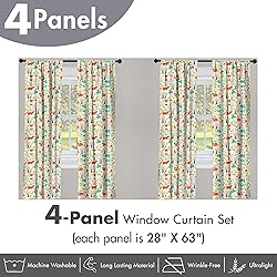 Ambesonne Cartoon Window Curtains Pack of 2, Wild