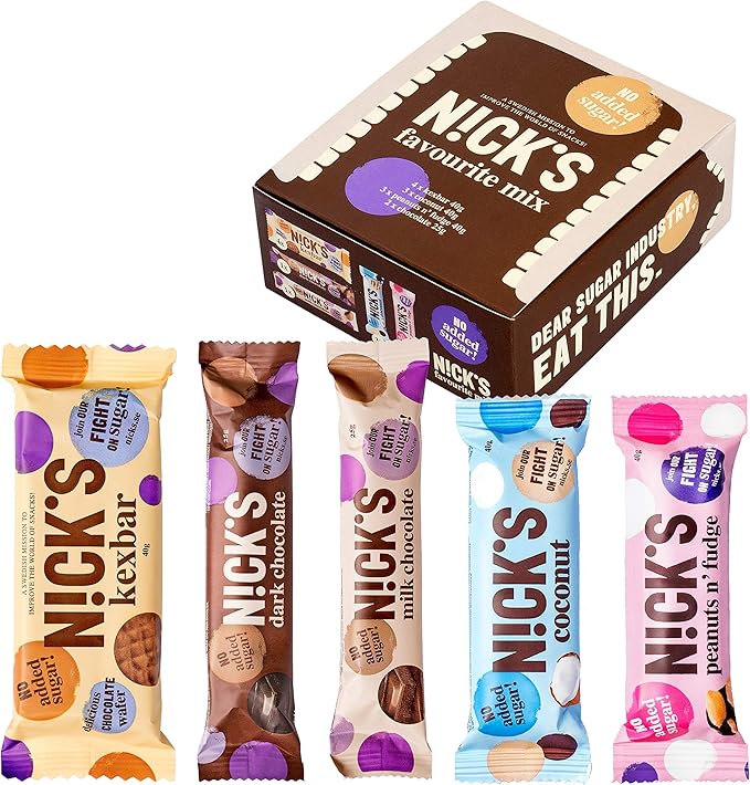 Nicks Favourite Mix Box with Assorted Chocolate Bars no Added Sugar
