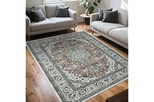 LUXLOOM Area Rug 3x5 Washable Rugs for Living Room Ultra Soft Boho Rug for Bedroom Non Slip Vintage Floor Carpet for Dining R
