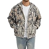 Anoumcy Camo Zip up Hoodie Men Full-Zip Fleece Hoodies Oversized Hooded Sweatshirts Maple Leaf Print Long Sleeve Sweatshirt