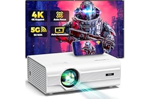 [Auto Focus/Keystone] Projector with WiFi 6 and Bluetooth 5.2, 600 ANSI Native 1080P 4K Supported, Agreago Outdoor Projector with Screen, Movie Projector Compatible with HDMI/USB/TV Stick