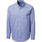 Cutter & Buck Men's Long Sleeve Soar Windowpane Check Button Down Shirt