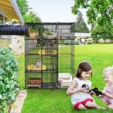 YITAHOME 4 Tier Cat Cage Indoor Outdoor Catio with Hammock 104x72x140 cm view 7