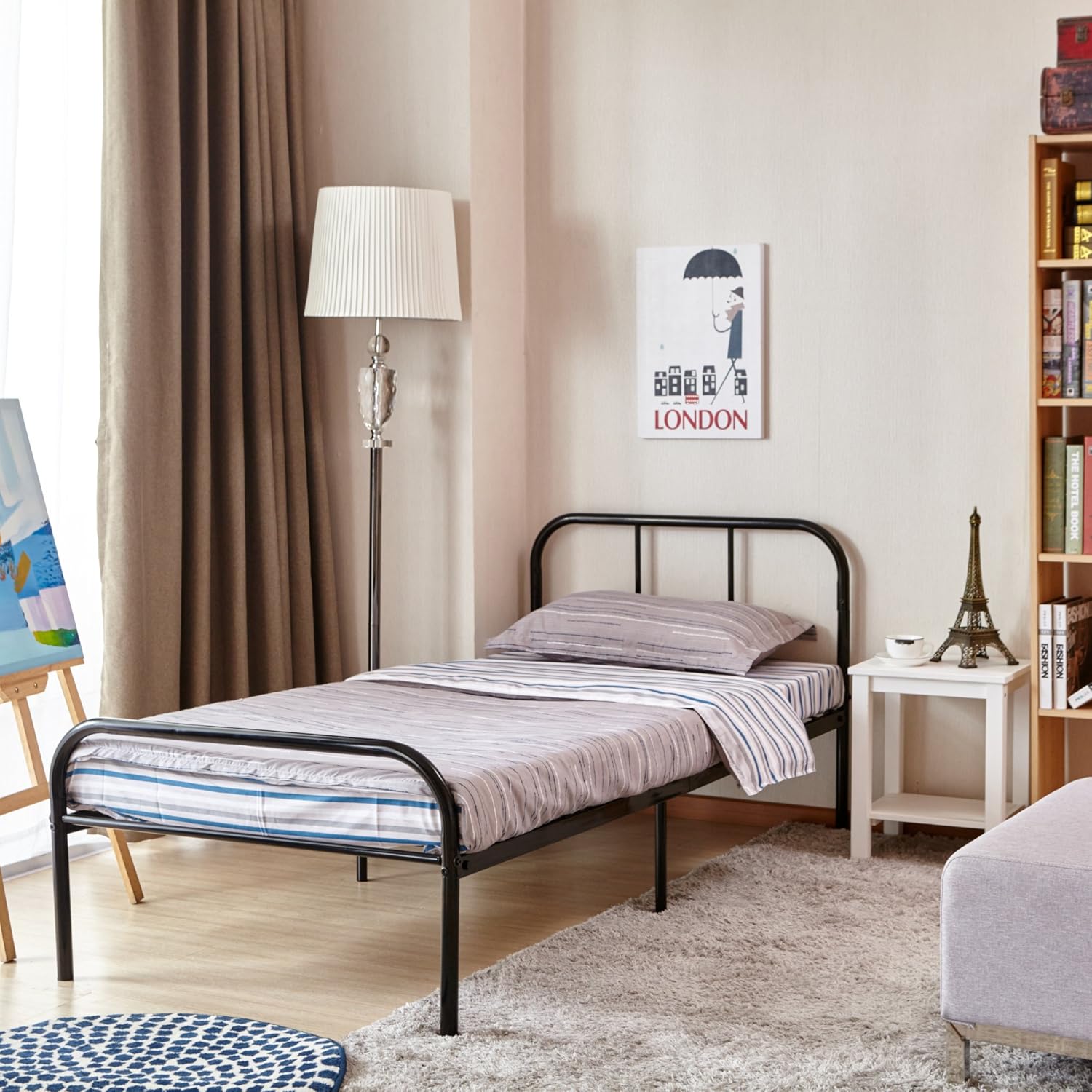 Amazon GreenForest Twin Size Bed Frame Stable Metal Slat