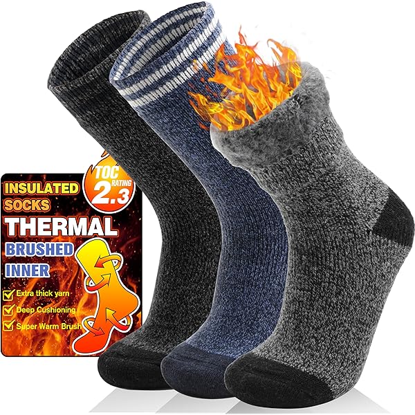 Chaussette Chaude Femme Y-POWER Lot De 3 Paires De Chaussettes D'hiver Avec Doublure En Polaire Chaussette Hiver Femme