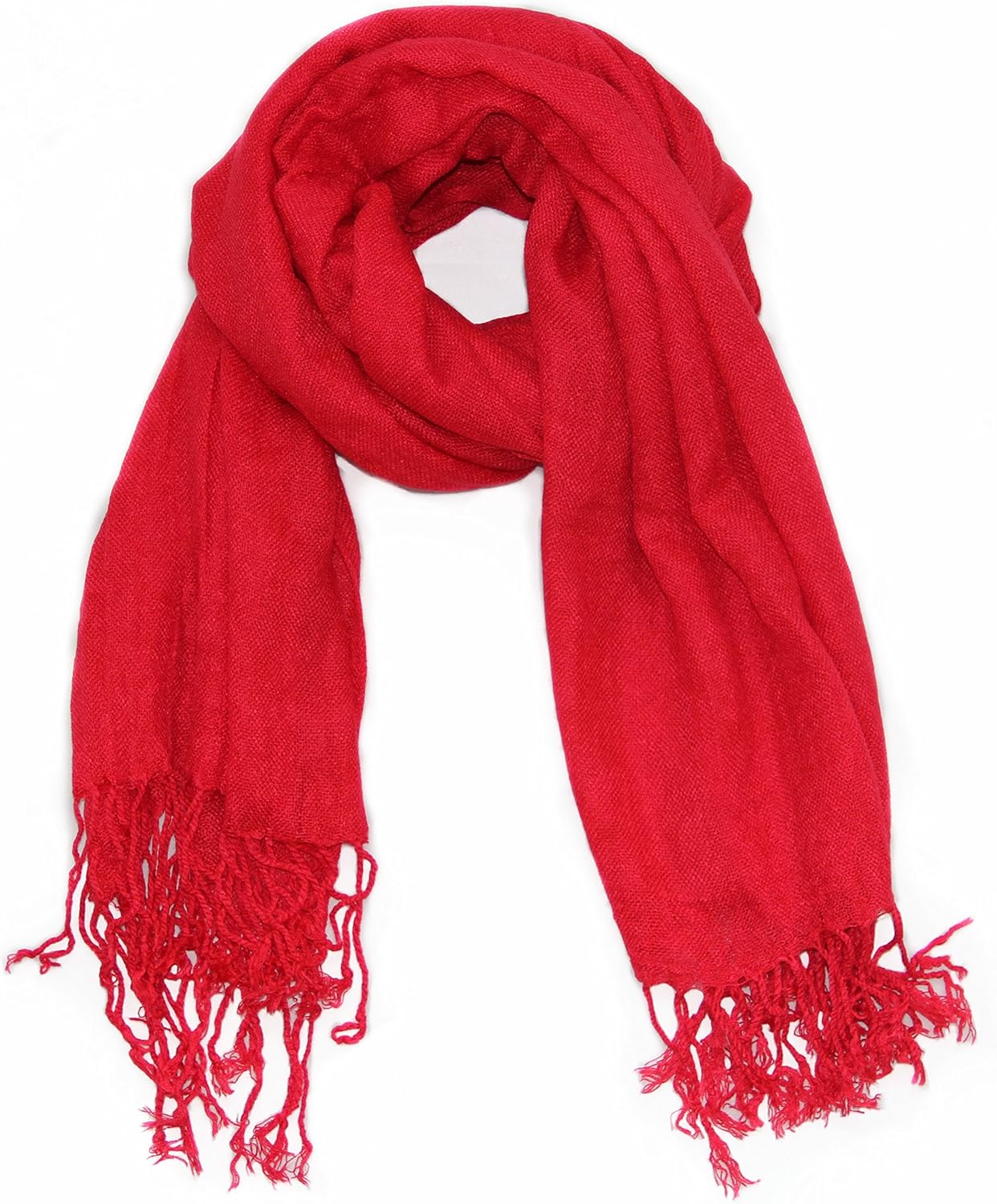 Soophen Pashmina Scarf Beautiful Solid Colors - Red at  Women’s Clothing store