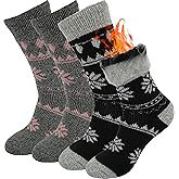 BomKinta Women Thermal Socks - Thick Boot Sock Warm Winter Crew Socks - Cozy Soft Christmas Gifts Sock Size 5-10