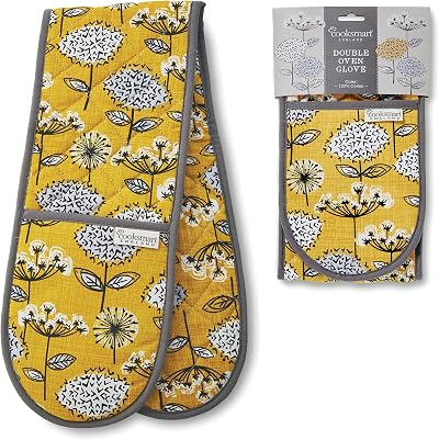 Cooksmart British Double Oven Gloves Heat Resistant Meadow