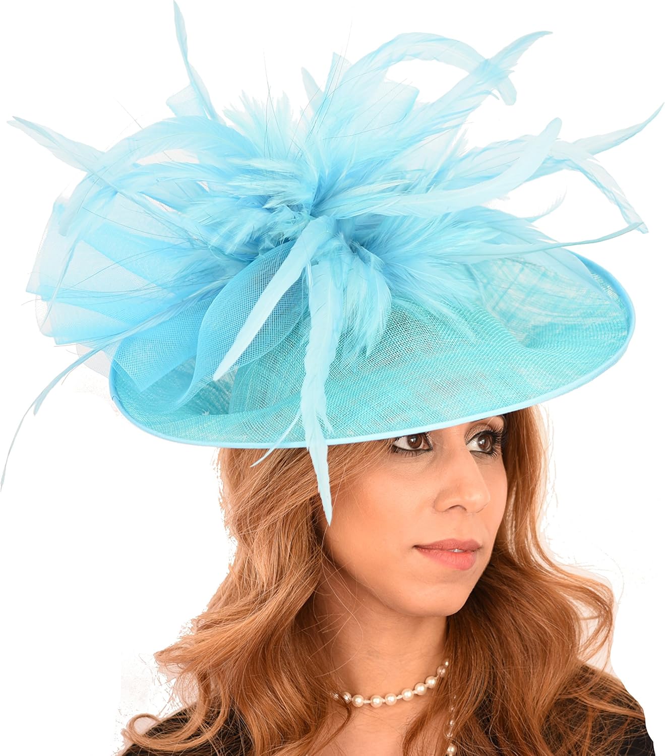 teal coloured wedding hats