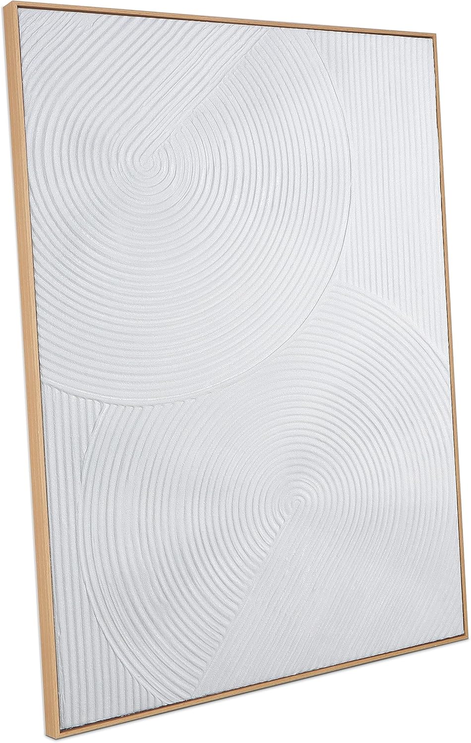 Paintings - Framed Abstract Wall Art for Living-room - Large White Geometric Line Spiral Abstract Hand-painting Artwork Minimalism Contemporary Nordic Boho Decorative for Living Room, Bedroom - 28