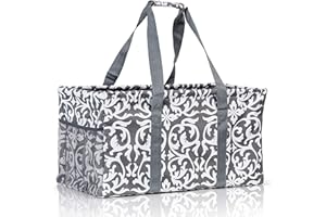 LUCAZZI Extra Large Utility Tote Bag - Oversized Collapsible Pool Beach Canvas Basket