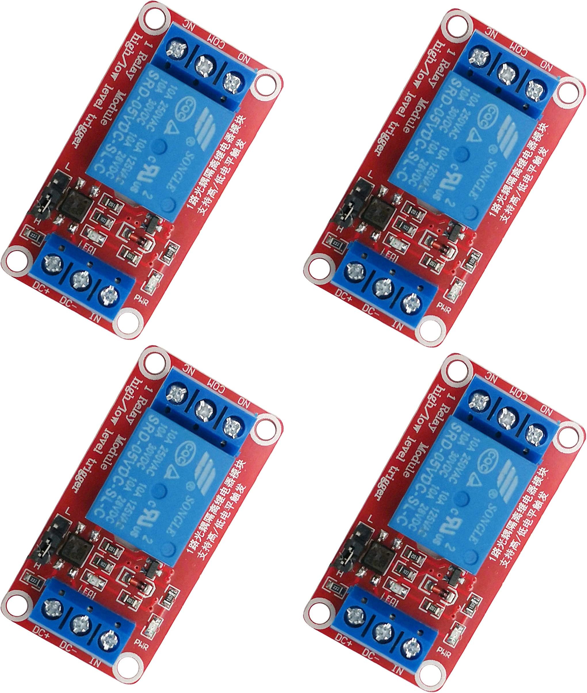 Excelity 5V Relay Module Single Channel DC for DSP AVR PIC ARM DIY Development- 4 Packs
