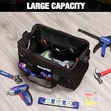 WORKPRO 14-Inch Wide Mouth Tool Bag Storage Organizer Blue Black Polyester view 5