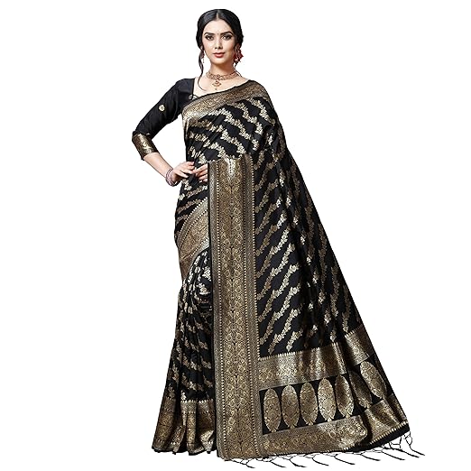 Anand Sarees Kanjivaram & Banarasi Jacquard Silk Saree With Unstitched Blouse Piece
