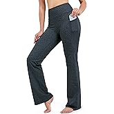 28"/30"/32"/34" Inseam Women's Bootcut Yoga Pants Long Bootleg High-Waisted Flare Pants with Pockets