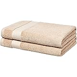 Amazon Basics Performance Bath Towels, Set of 2, Sand