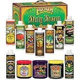 FoxFarm Dirty Dozen Liquids &amp; Solubles Starter Pack - 3 Solubles (Open Sesame, Beastie Bloomz, Cha Ching) &amp; 9 Pint Liquids (Big Bloom, Tiger Bloom, Grow Big &amp; More) for Gardening Success