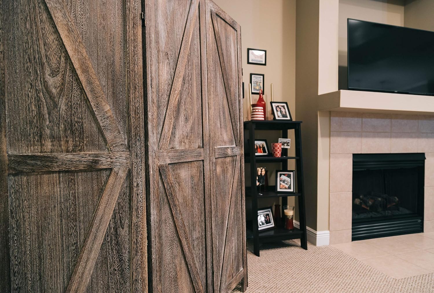 Premium Home Room Divider: Room dividers and Folding Privacy Screens, Privacy Screen, Partition Wall dividers for Rooms, Room Separator, Temporary Wall, Folding Screen, Rustic Barnwood (Barnwood): Furniture & Decor