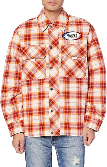 Amazon ディーゼル Diesel メンズ シャツジャケット チェック柄 Acazy Xxl ホワイト 129 コート ジャケット 通販