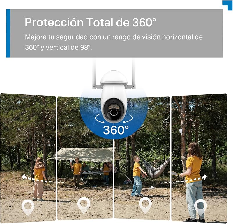 Kit C665G - Câmara de vigilância WiFi exterior 360°, 4G e WiFi, 4K, Solar