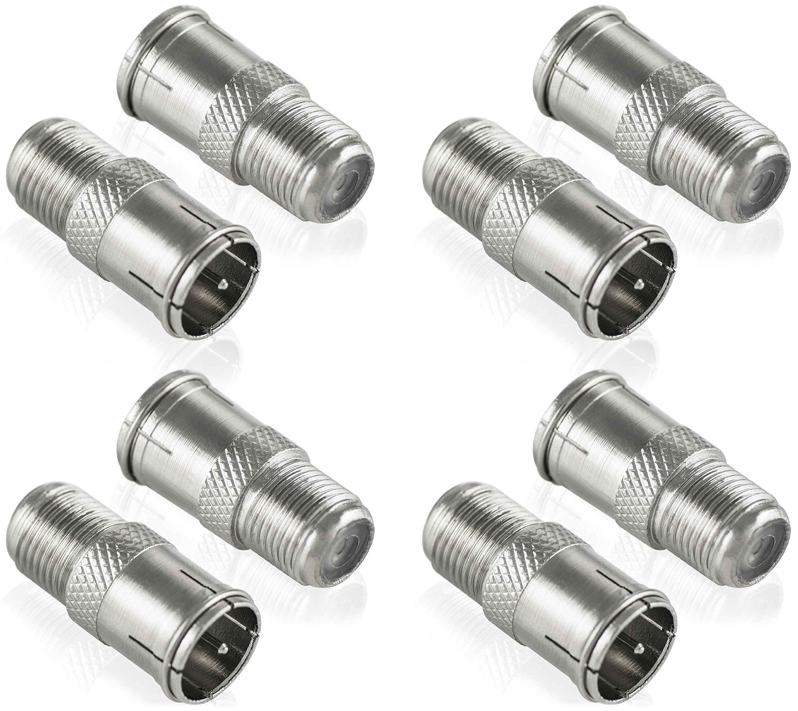 Poppstar 8x SAT F-Quickstecker (Coax quick connector: F-socket to F-plug), silver