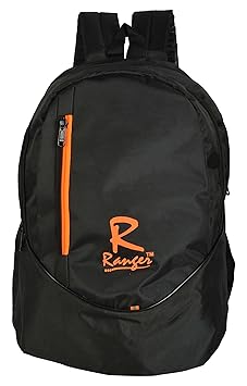 Ranger Polyester 25 Ltr Black & Orange School Backpack
