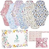 PHOGARY 7 Pcs Reusable Menstrual Pads, Reusable Sanitary Pads for Women, Washable Overnight Cloth Menstrual Pad Heavy Flow with Wet Bag
