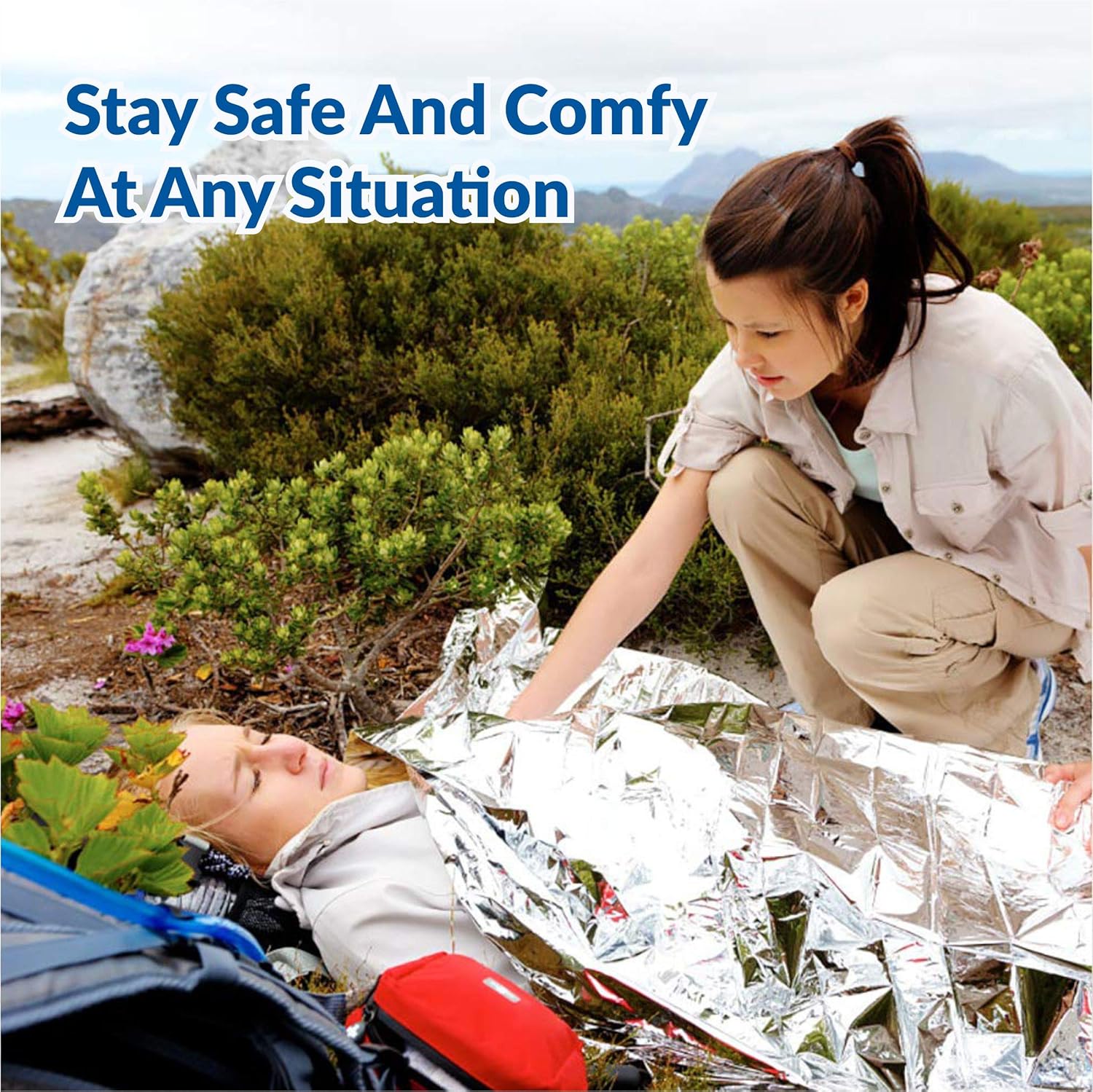 Primacare HB-10 Emergency Foil Mylar Thermal Blanket (Pack of 10), 52" Length x 84" Width, Silver: Health & Personal Care