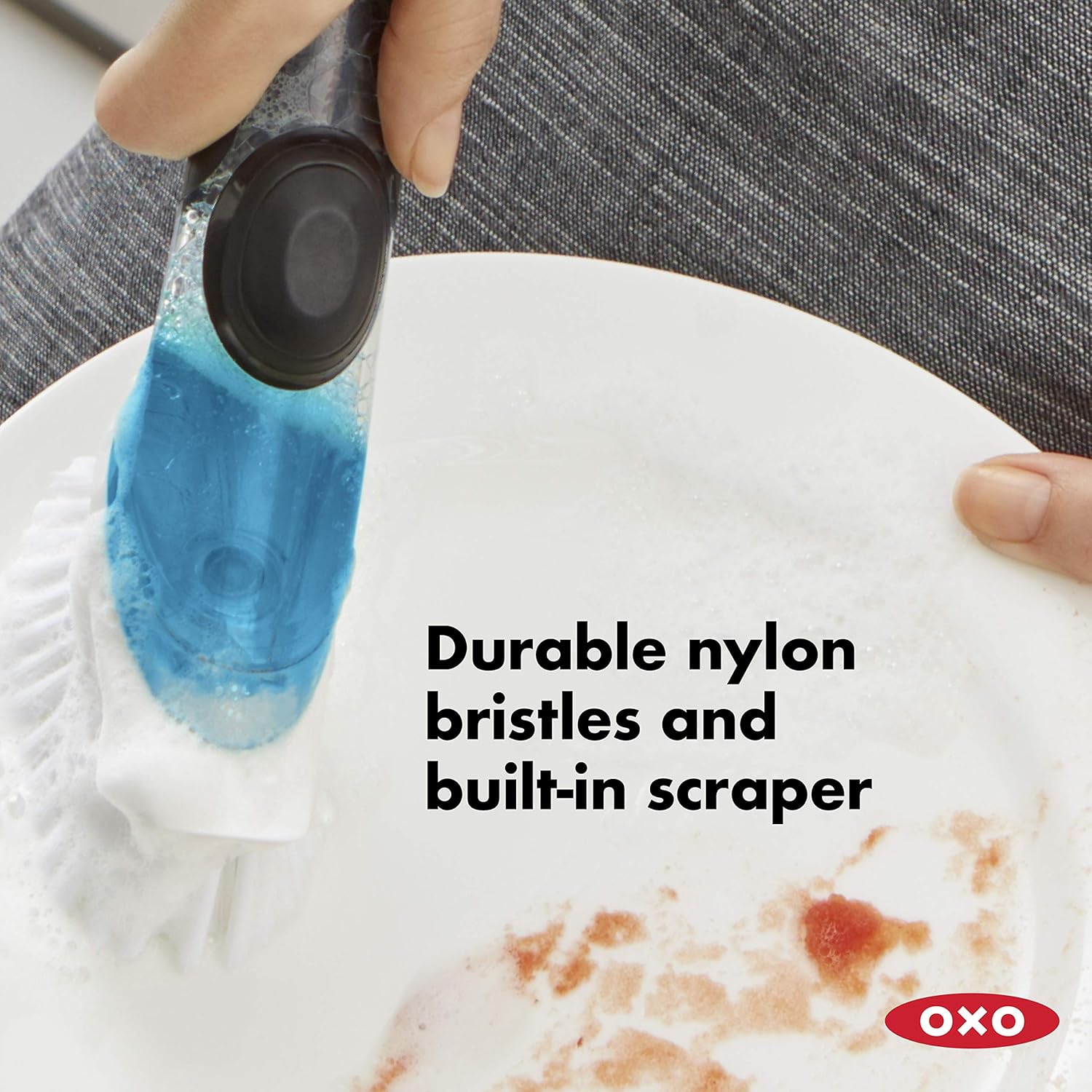 OXO Good Grips Soap Dispensing Dish Brush,Black/Clear/White,15x10x5cm: Home & Kitchen