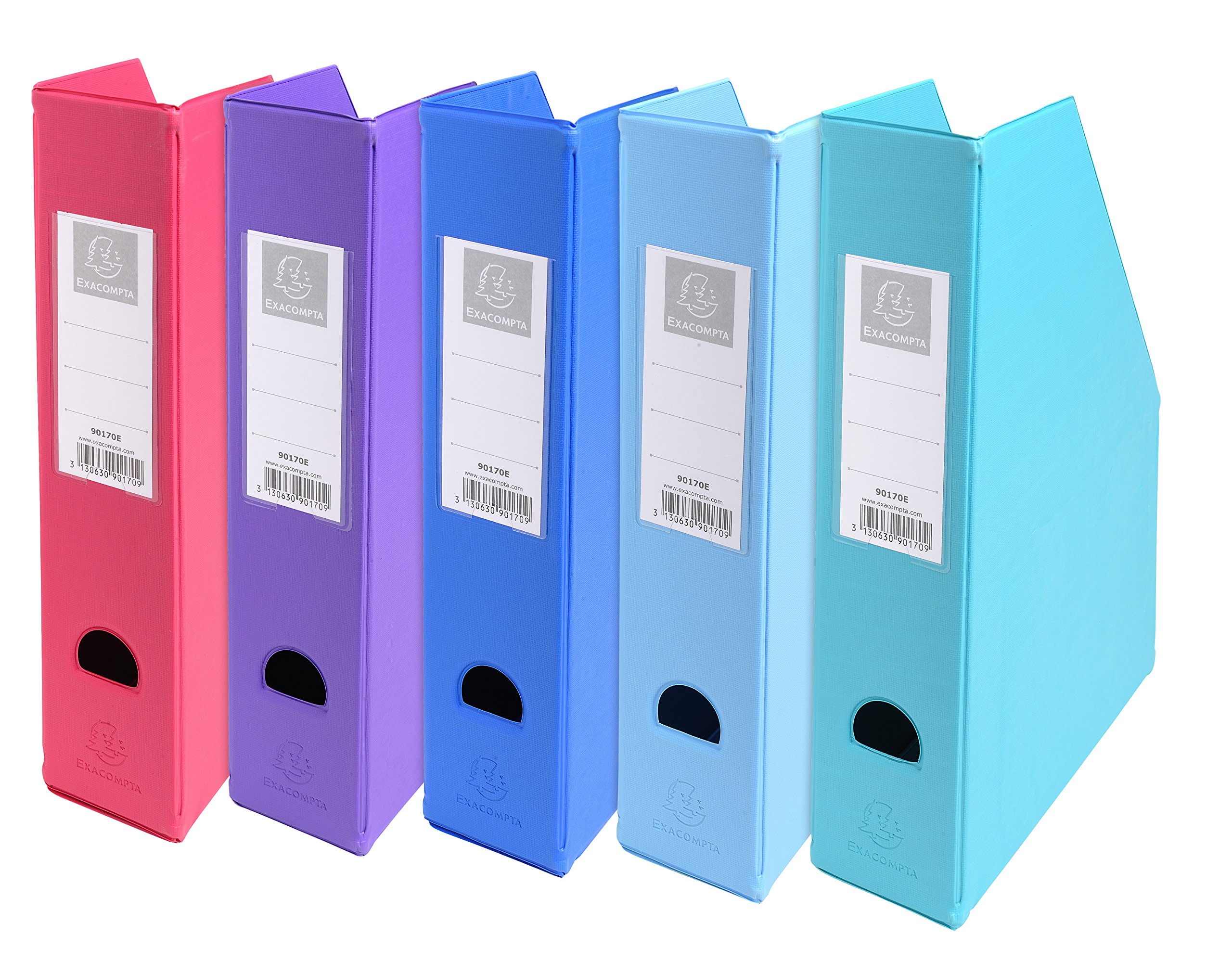 Exacompta - Ref. 90170E - 1 Rigid magazine rack with 7 cm back in PP - trendy random color