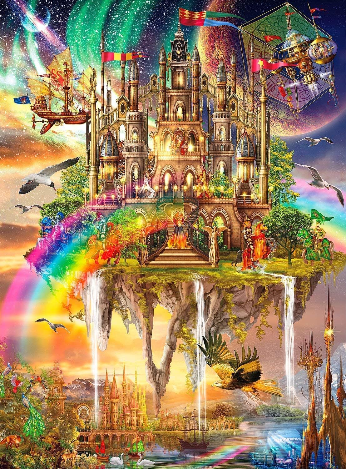 5D Diamond Painting Kits for Adults,Full Drill Dotz Kit-Rainbow Castle World,DIY Round Crystal Rhinestone Embroidery Cross Stitch Arts Wall Decor (30x40cm/12x16in)