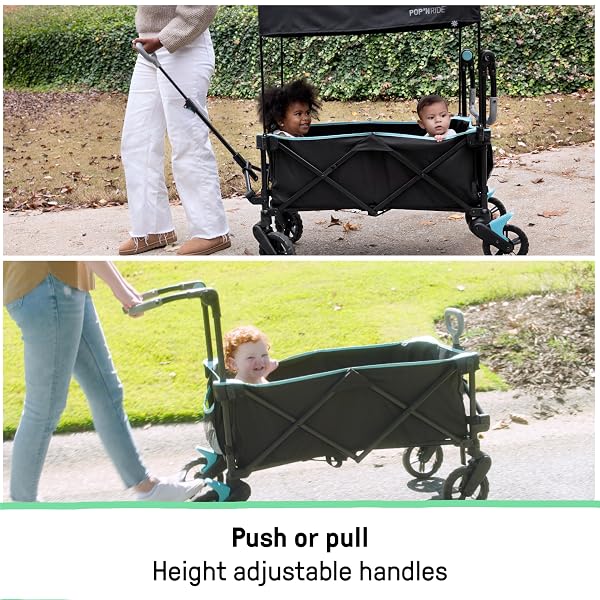 INGENUITY INGENUITY POP ‘N RIDE LIGHTWEIGHT STROLLER WAGON – FACE-TO-FACE SEATS FOR 2 WITH 3-POINT HARNESSES & SUN CANOPY