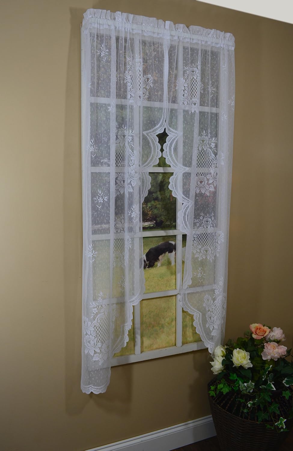 Best lace swag living room valance