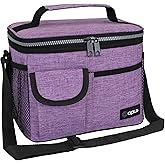opux Insulated Lunch Bag for Men Women, Leakproof Heather Purple Lunch Box for Work, Portable Soft Lunch Cooler Bag with Shoulder Strap, Adult Lunchbox Lunch Pail for Kid Boy Girl School, 14 Can/8L