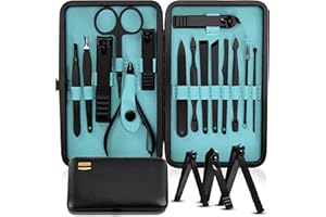 Utopia Care Nail Clippers Professional Nail Kit or Manicure Kit for Women and Men, Stocking Stuffers or Groomsmen Gifts 16Pcs Pedicure Set for Fingernail, Toenail Clippers with Travel Case
